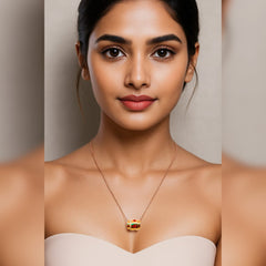 ROSE GOLD SILVER EMBER HEART ROTATING PENDENT CHAIN