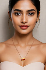 SILVER PINK HEART EARRING