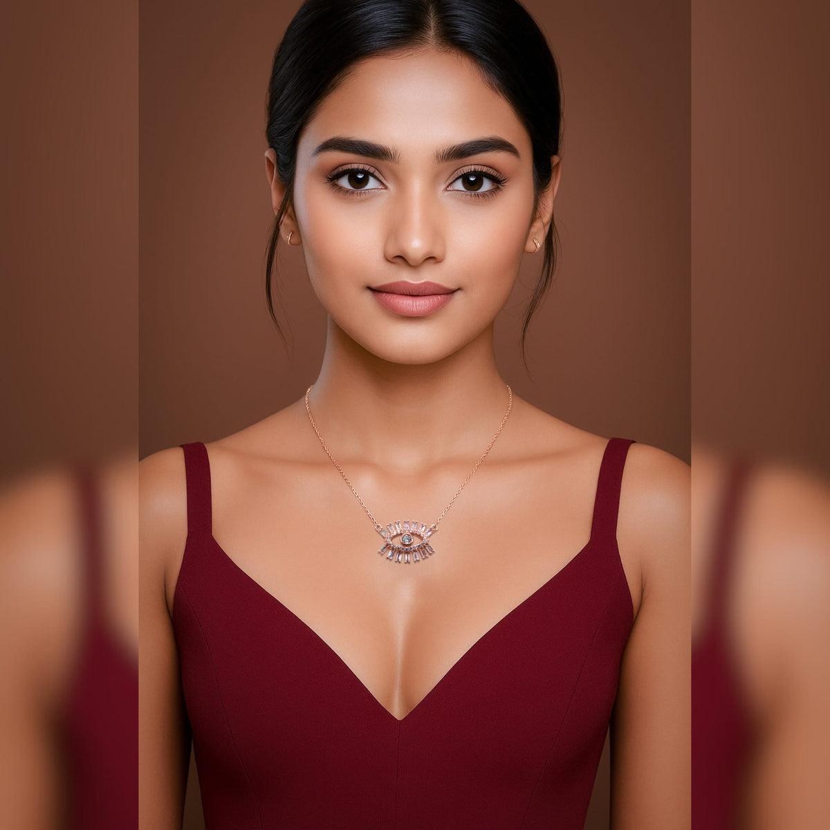 ROSE GOLD SILVER MYSTIC GAZE PENDENT CHAIN