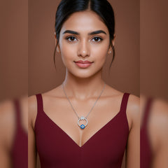 EVIL EYE STAR SILVER PENDENT CHAIN