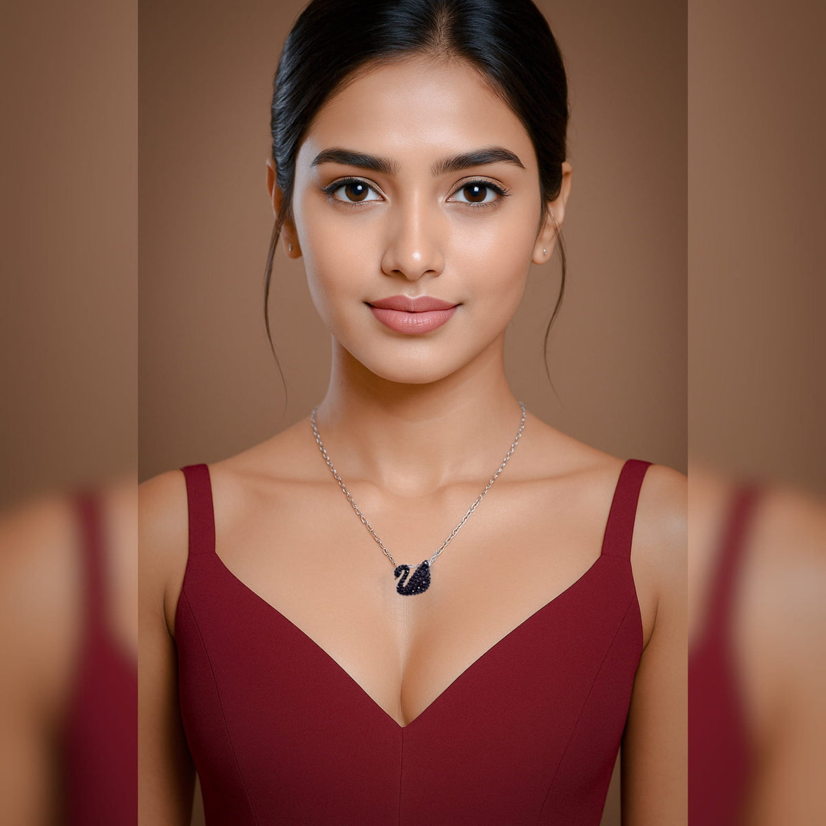 NOIR ELEGANCE MIDNIGHT SWAN PENDENT CHAIN