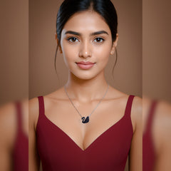 NOIR ELEGANCE MIDNIGHT SWAN PENDENT CHAIN