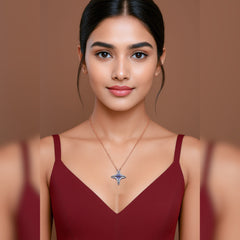 MAGNETIC STAR ROSE GOLD SILVER PENDENT CHAIN