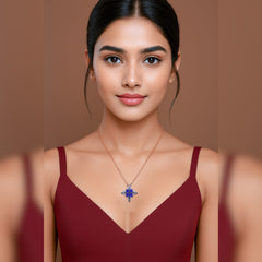 MAGNETIC STAR ROSE GOLD SILVER PENDENT CHAIN
