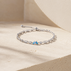 BUTTERFLY BLOSSOM SILVER BRACELET (6.5 + 1 INCH EXTENSION  )