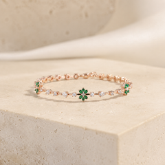 Emerald Elegance silver Bracelet