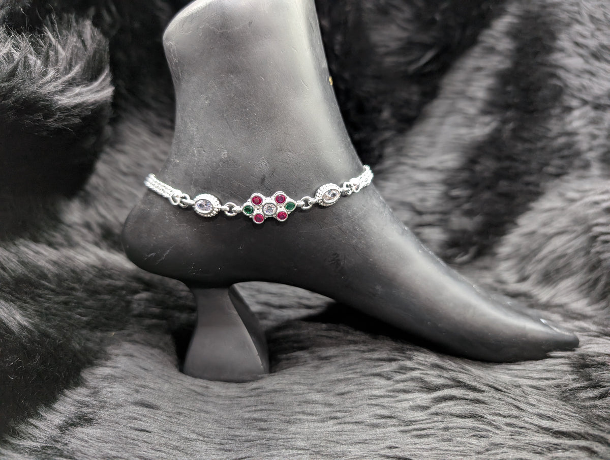 Silver Blossom Anklet