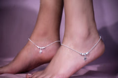 SILVER HEART ANKLET