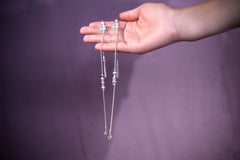 SILVER FLORAL ANKLET