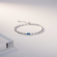 BUTTERFLY BLOSSOM SILVER BRACELET (6.5 + 1 INCH EXTENSION  )