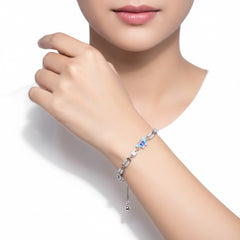 BUTTERFLY BLOSSOM SILVER BRACELET (6.5 + 1 INCH EXTENSION  )