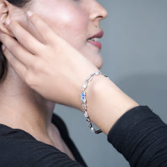 BUTTERFLY BLOSSOM SILVER BRACELET (6.5 + 1 INCH EXTENSION  )