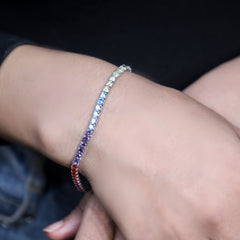 RAINBOW CZ SOLITAIRE BRACELET