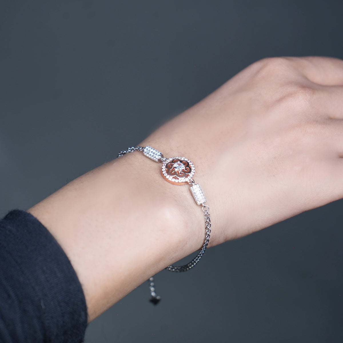 SILVER SERENITY DIAMOND BRACELET