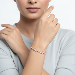 ROSEGOLD MOP PINK HEART BRACELET