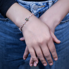 Emerald Elegance silver Bracelet