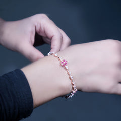 Pink Elegance Sterling silver Bracelet