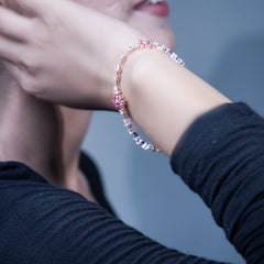 Pink Elegance Sterling silver Bracelet