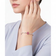 Pink Elegance Sterling silver Bracelet 7 Inch