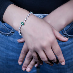 Emerald Elegance silver Bracelet