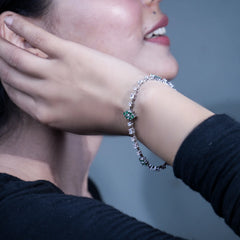 Emerald Elegance silver Bracelet