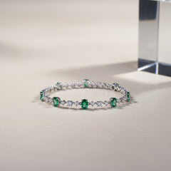 Emerald Elegance silver Bracelet