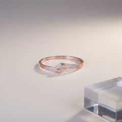 Silver Rose Gold Elegance Cuff Bracelet