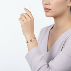 Silver Rose Gold Elegance Cuff Bracelet