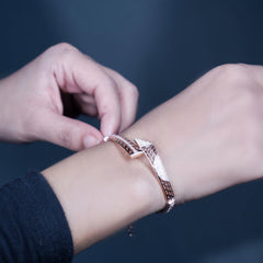 Silver Rose Gold Elegance Cuff Bracelet
