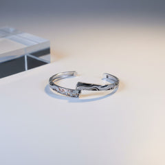 Silver Elegance Cuff Bracelet (6+1 inch extension)