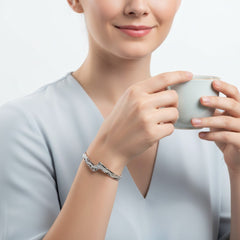 Silver Elegance Cuff Bracelet (6+1 inch extension)