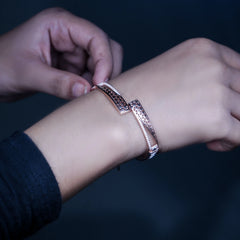 Silver rose gold Elegance Cuff Bracelet