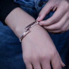 Silver rose gold Elegance Cuff Bracelet