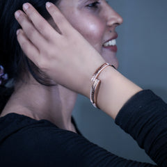 Silver rose gold Elegance Cuff Bracelet