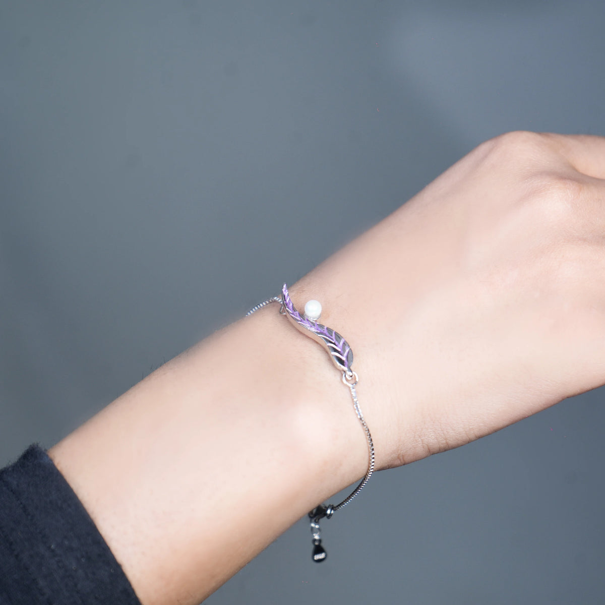 Lavender Bloom Silver Bracelet