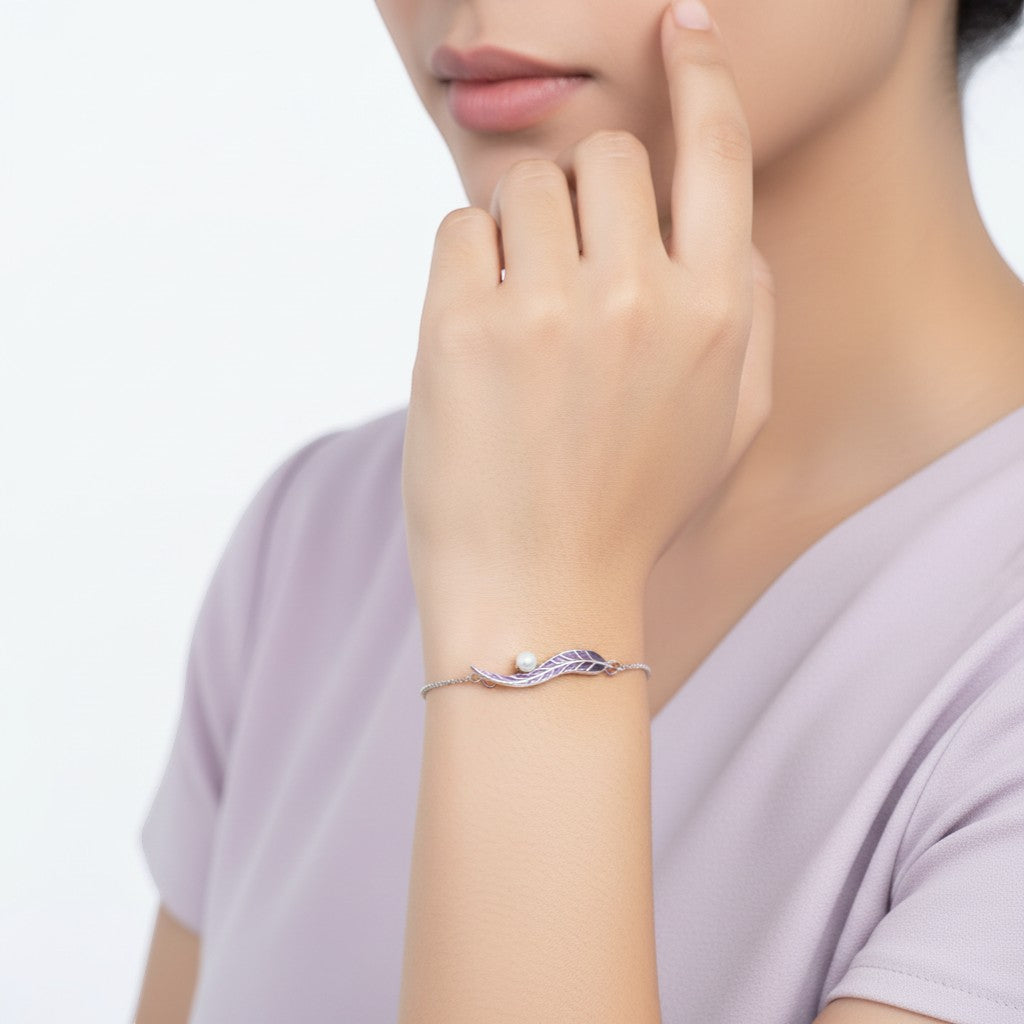 Lavender Bloom Silver Bracelet