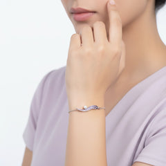 Lavender Bloom Silver Bracelet