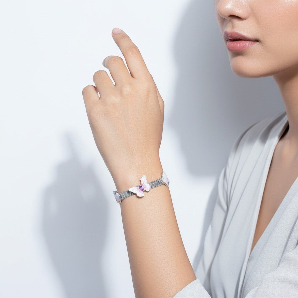 Crystal Butterfly Elegance silver Bracelet