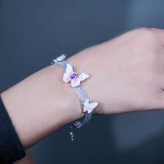 Crystal Butterfly Elegance silver Bracelet