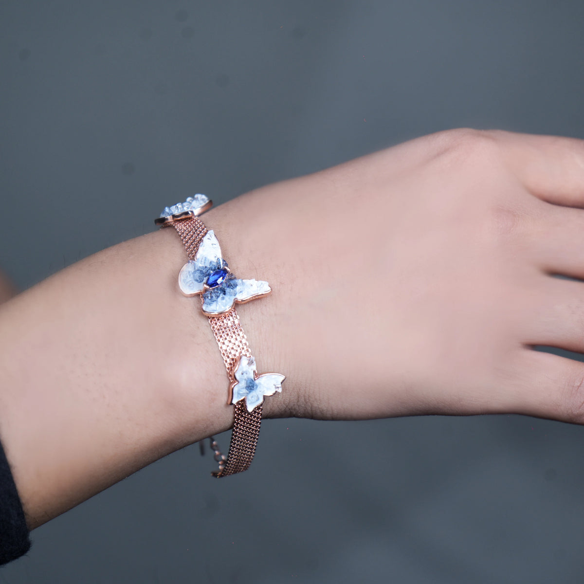 Crystal Butterfly Elegance silver rose gold Bracelet