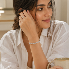 Silver Timeless Sparkle Kada & Ring Duo