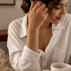 INFINITY CHARM SILVER CUFF KADA
