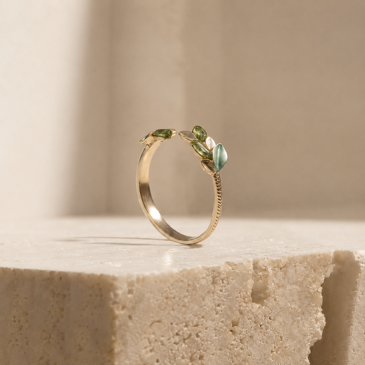 Verdant Grace Silver cuff kada