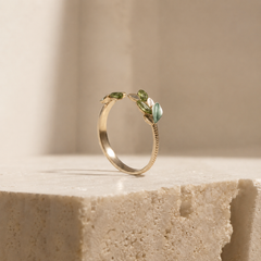 Verdant Grace Silver cuff kada