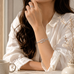 Luxe 925 Silver Handcrafted Kada & Ring Ensemble