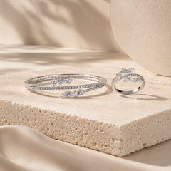 Luxe 925 Silver Handcrafted Kada & Ring Ensemble