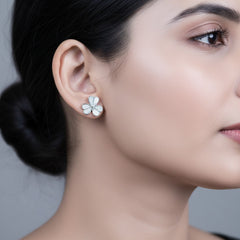 CLOVER STUDS (Silver)