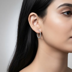 SILVER ELEGANCE HOOP EARRINGS