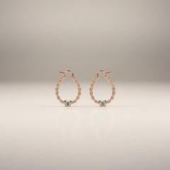 ROSEGOLD ELEGANCE SILVER HOOP EARRINGS