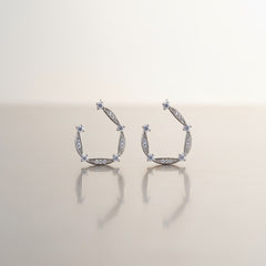 ROSEGOLD ELEGANCE SILVER HOOP EARRINGS